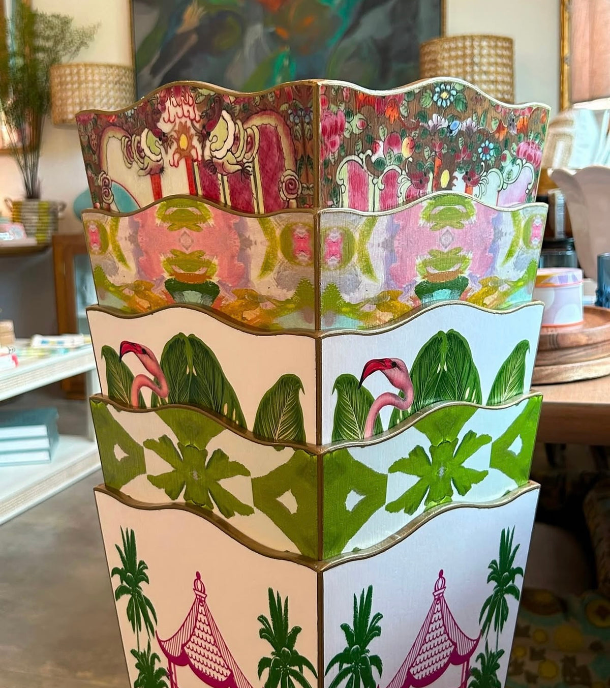 Green Palms By Laura Park Wastepaper Basket