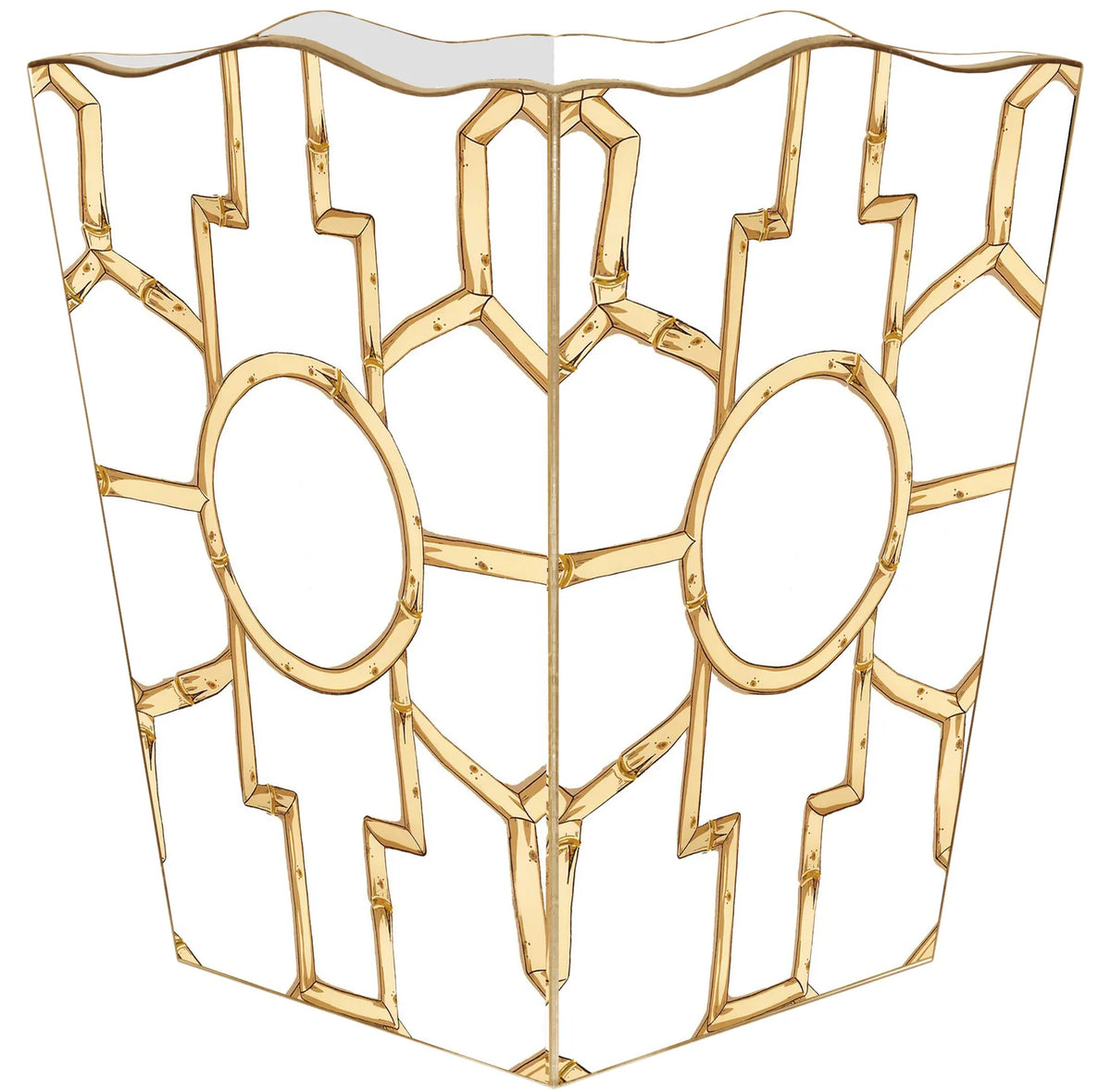 Bamboo on White Wastepaper Basket