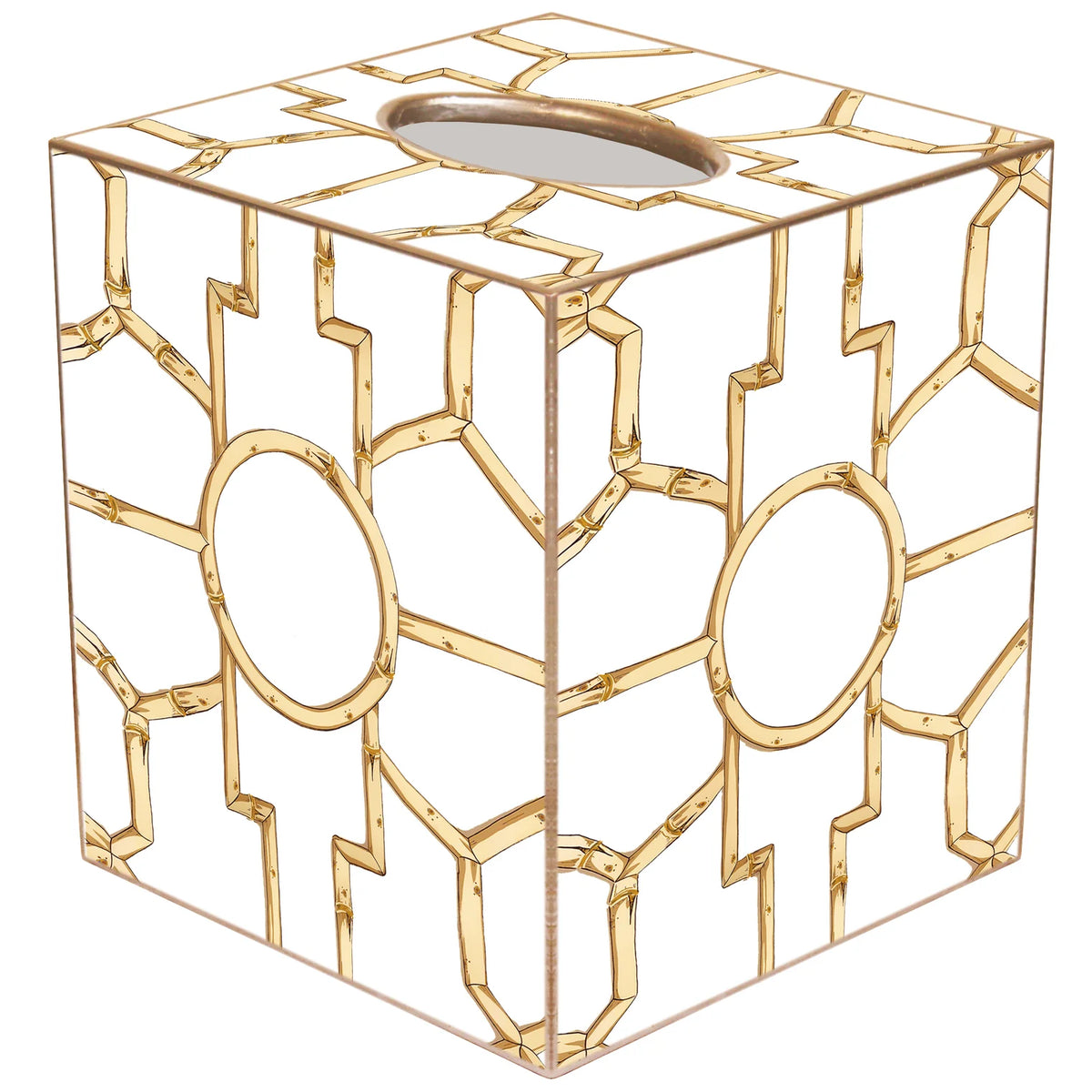 Bamboo on White Tissue Box Cover