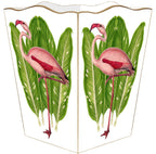 Flamingo on Palms Wastepaper Basket