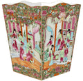 Rose Medallion People Wastebasket